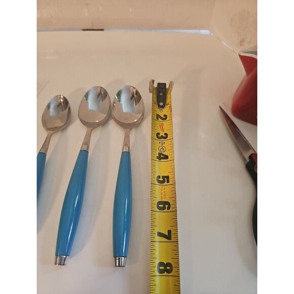 VTG Fiesta Fiestaware 6 Piece Flatware Silverware Place Setting Turquoise - Picture 2 of 6